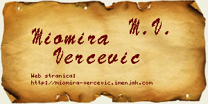 Miomira Verčević vizit kartica